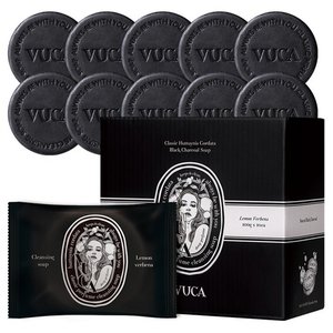 뷰카 클래식 어성초 블랙 차콜 클렌징 비누 레몬버베나, 100g, 10개입 (9,920원)