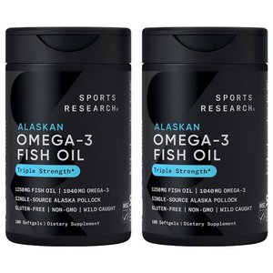 스포츠리서치 1040mg 오메가-3 피쉬 오일 트리플 스트렝스 소프트젤, 180정, 2개 (90,080원) (와우무료)