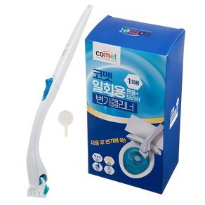 코멧 일회용 변기 클리너 대용량 브러쉬 24입 + 핸들 +전용고리 세트 레몬향, 혼합색상, 1개 (9,980원)