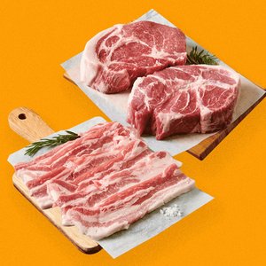 녹차먹인 한돈 냉장 삼겹살 500g + 목살 500g 구이용 (16,670원) (네멤무료)