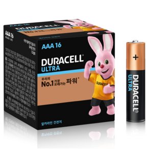 듀라셀 울트라 알카라인 AAA 건전지 보관박스팩, 16개입, 1개 (13,230원)