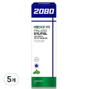 2080 자일리톨 애플민트 치약, 110g, 5개 (4,860원)