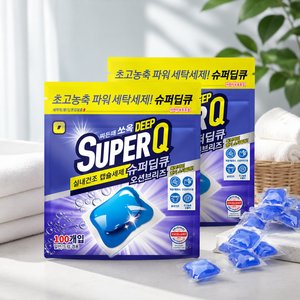 슈퍼딥큐 실내건조 캡슐세제 오션브리즈향 8g 100개입 2개 (10,900원/무료)