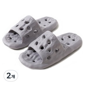 뉴앤리 푹신한 EVA 물빠짐 미끄럼방지 욕실화, 그레이, 2개 (8,960원)