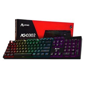 에이투 게이밍 LED 유선 기계식 풀키 키보드, 블랙, AG0302, 적축 (49,900원)