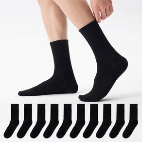 시너싹스 심플 와이드 밴딩 무지 중목 양말 10켤레 세트 (7,900원)