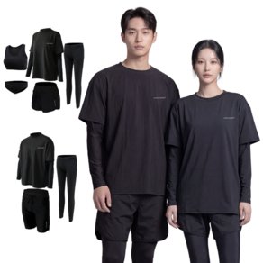오로라선데이 올블랙 래쉬가드 남녀 루즈핏 빅사이즈 무지 체형커버 비치웨어 남성 3종 여성 5종 세트, 남성(2XL) (32,680원)