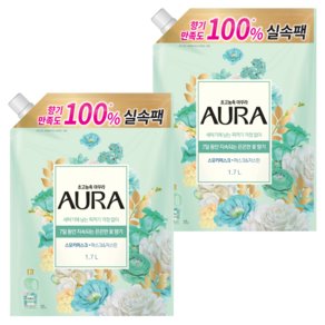 선진아우라 아우라 초고농축 섬유유연제 스모키머스크 리필, 1.7L, 2개 (8,800원)