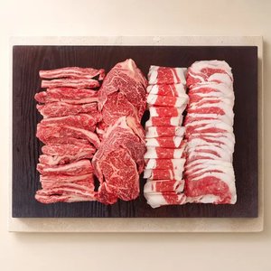 1++등급 마장동 한우 선물세트 1kg (등심+갈비살+차돌박이) (77,060원/무료)