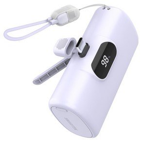 스마텍 고속충전 일체형 미니 보조배터리 10000mAh C타입, 퍼플, STPB-MB100 (15,900원)