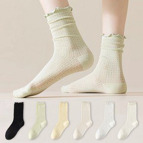시너싹스 여성용 파스텔 컬러 레이스 메쉬 시스루 삭스 양말 6켤레 (7,770원)