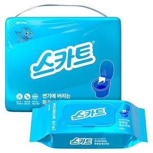 스카트 변기에 버리는 화장실 청소티슈 40매, 4개 (8,980원)