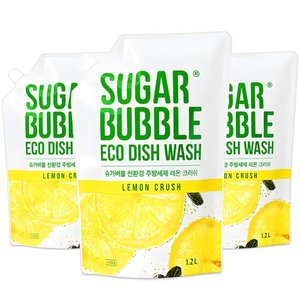 슈가버블 주방세제 레몬 크러쉬, 3개, 1.2L (9,210원)