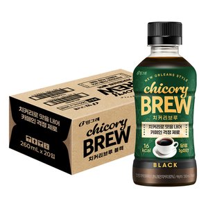 빙그레 치커리브루 블랙, 260ml, 20개 (11,900원)