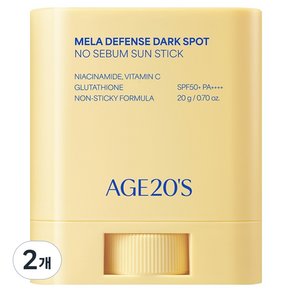 에이지투웨니스 멜라 디펜스 기미 노세범 선스틱 SPF50+ PA++++, 20g, 2개 (11,480원)