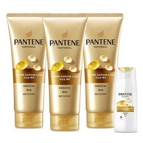 팬틴 케라틴 극손상케어 트리트먼트 220ml 3p + 샴푸 90ml 세트, 1개 (12,900원)