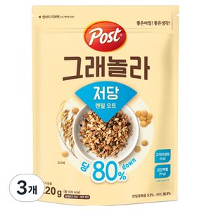 포스트 그래놀라 저당 렌틸오트, 3개, 220g (4,060원)