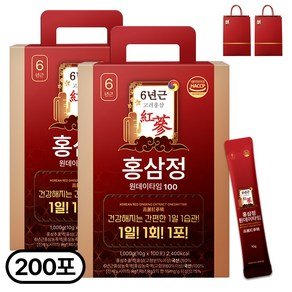 1+1 홍삼정 6년근 하루한포 100회분 대용량+쇼핑백, 2개, 1L (75,900원)