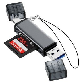 누아트 C타입 USB-A 3.0 Micro SD카드 OTG 2in1 멀티 카드리더기, 혼합색상, 1개, Card Reader (4,800원)