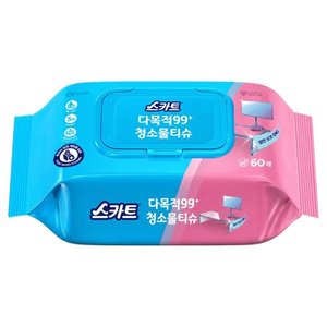 스카트 잘 닦이는 다목적 99플러스 청소물티슈 60p, 1개 (2,710원)