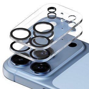 신지모루 아이폰 빛번짐 방지 카메라 렌즈 강화유리 블랙링 액정보호필름 2p 세트, 1세트 (8,750원)