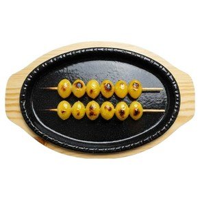 리빙메이트 법랑코팅 무쇠주물 타원 스테이크판 + 원목받침 세트, 혼합색상, 1세트 (7,980원)