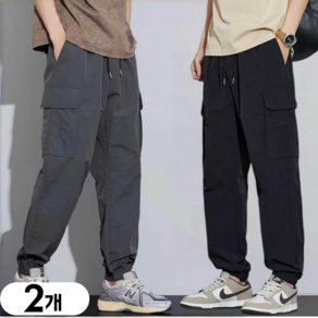 1+1 남자 가을바지 스트레이트 와이드 레그 멀티 포켓 데일리 남자 작업복바지 (16,620원)