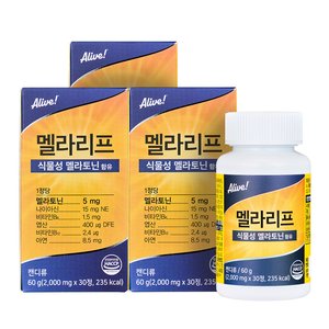 멜라리프 식물성 멜라토닌 함유 츄어블 30정 x 3개 (29,900원/무료)