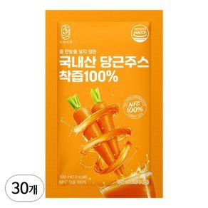 자연비책 물 한방울 넣지 않은 국내산 당근주스 착즙 100%, 30개, 100ml (29,450원)