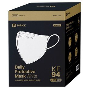 쏘픽 데일리 보건방역 마스크 대형 KF94, 화이트, 10개, 5개입 (4,790원)