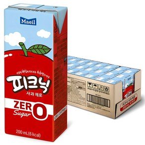 피크닉 제로 사과, 200ml, 24개 (8,900원)