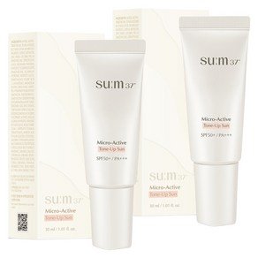 su:m37° 마이크로액티브 톤업 시카 무기자차 진정선 선크림 SPF50+ PA+++, 2개, 30ml (31,800원)