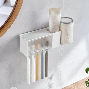 무타공 칫솔꽂이 칫솔거치대 5구 칫솔걸이 치약 면도기 (6,650원/무료)