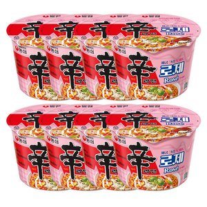 농심 신라면 로제 큰사발면 108g X 8개 (8,210원/무료)