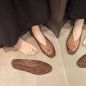 투니스 여성 크리스탈 젤리 펀칭 플랫 슈즈 단화 캐주얼 샌들 1cm (10,300원)