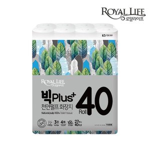 로얄라이프 빅PLUS 3겹 천연펄프 화장지 27m 40롤 (9,900원/무료)