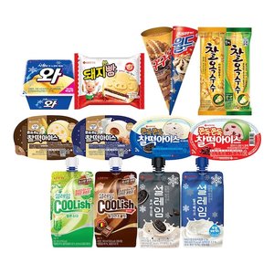 찰떡아이스 돼지바빵 설레임 외 인기 아이스크림 혼합구성 24개 (22,493원) (무료)