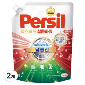 퍼실 초미세세탁 엑스퍼트 삶음파워 드럼용 액체세제 리필, 2개, 1.8L (14,680원)