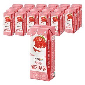 gomgom 곰곰 멸균 딸기 우유, 190ml, 24개 (13,990원)