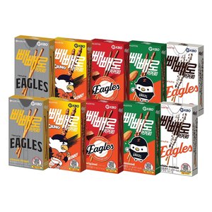 KBO X 빼빼로 구단별 10갑 기획 (5종 x 2갑) + 짐색 증정 (14,300원/무료)