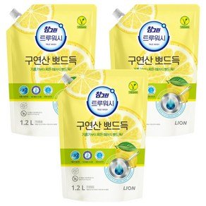 참그린 [비건라이프] 참그린 트루워시 구연산 뽀드득 주방세제 레몬향 리필, 1.2L, 3개 (7,260원)