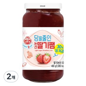 오뚜기 라이트 앤 조이 당을줄인 논산 딸기쨈, 480g, 2개 (11,010원)