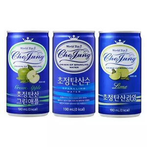 초정탄산수 190ml 60캔 (플레인/그린애플/라임 택2) (티멤버십 18,800원/무료)
