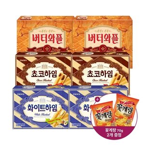 크라운 버터와플 316g 2개입+초코/화이트하임 142g 2개입 +꽃게랑 2개 증정 (14,940원/무료)
