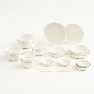 에라토 크림모노 4인 그릇 홈세트 24p, 화이트, 식기 8종, 1세트 (18,760원) (와우무료)