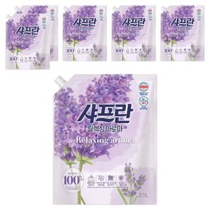 샤프란 섬유유연제 릴렉싱 아로마 리필, 2.1L, 6개 (14,680원) (와우무배)