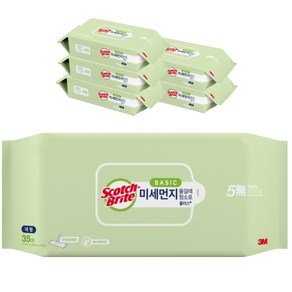 스카치브라이트 베이직 미세먼지 물걸레 청소포 플러스 35매, 6개 (14,340원)