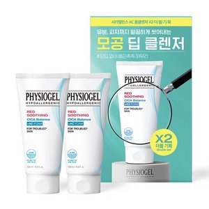 피지오겔 레드 수딩 시카밸런스 에이씨 폼 클렌저, 120ml, 2개 (19,900원)
