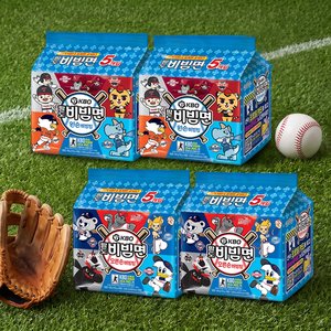 KBO 팔도 비빔면 오른손/왼손 선수카드인팩 (130gx5입) 4팩 (14,400원) (무료)