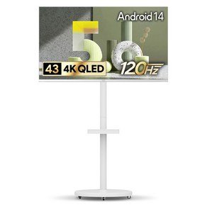 더함 CHIQ 4K UHD QLED DLG 120Hz 돌비 AI 스마트 구글5.0 TV +이동식 스탠드 세트, 109cm(43인치), MS22-241L-W, 이동형 스탠드, 고객직접설치 (409,610원)